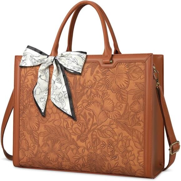 Laptop Bag 15.6 Inch, Tote Bag Waterproof Camel - Picture 1 of 4
